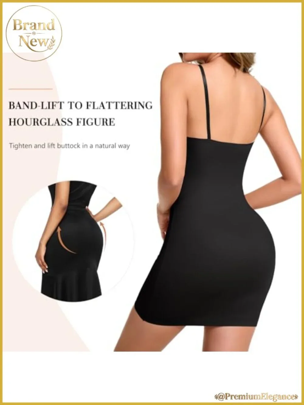 Shapewear Slip Dress for Women V-Neck Tummy Control Full Slip Nylon Spandex